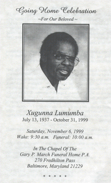 Xugunna Lumumba eulogy