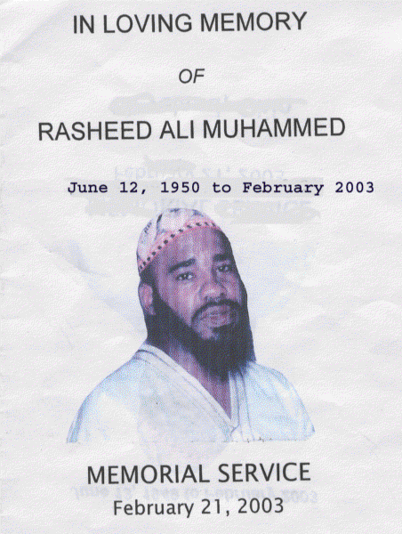 Rasheed Ali Muhammed eulogy