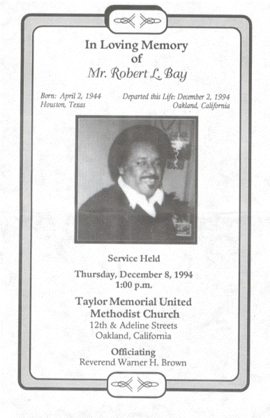 Robert L. Bay eulogy